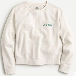J. CREW VINTAGE FLEECE COTTON TERRY CREWNECK PULLOVER